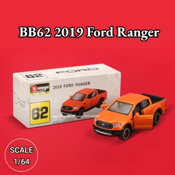 Bburago 1:64 Mini Model Auto, BB62 2019 Ford Ranger Schaal van Metaal Gegoten, Art Miniatuur Replica van het Voertuig Collectie Speelgoed