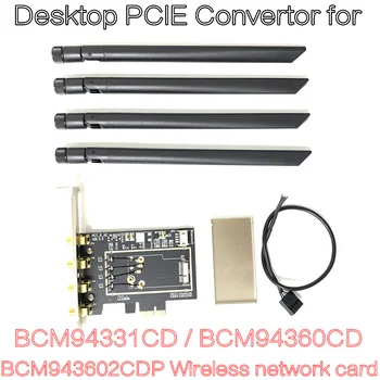 BCM94331 BCM94360CD BCM943602CDP WLAN-kaart voor desktop PCI-E Pci-e PCI-Express 1X-16X converter adapter voor Apple WIFI-kaart