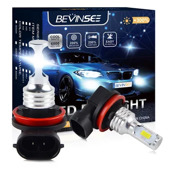 Bevinsee H11 H3 LED Mistlampen Lichten-9006 HB4 880 H27 LED Schijnwerper Lamp Voor Voertuigen 6500K Witte Auto Lamp voor VW Ford Benz Mitsubishi