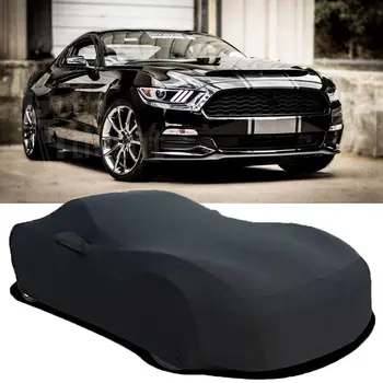 Black Full Auto Indoor Dekking van Stretch Vlek Binnen Stofdichte UV-Bestendige Bescherming Voor Ford Mustang 2010-2021 Aangepast
