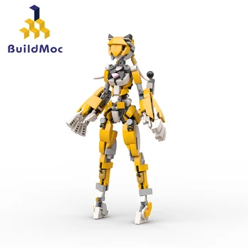 BuildMoc Engel Tiger Girl Meisje Mecha Bouwstenen Konijn Vrouwtje Konijn Vleugel Birdy Robot Cijfers Bakstenen Speelgoed Voor Kinderen Geschenken