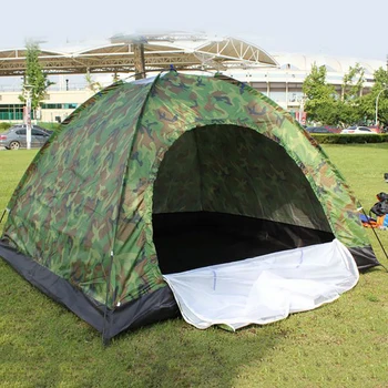 Camping Tent 5-6 Persoon Single-layer Camouflage Tent Draagbare Waterdichte Tent Reizen Wandelen Onderdak Voor de Camping Accessoires