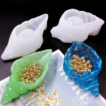 Conch Crystal Lade Decoratie Mal van Siliconen Mal voor Conch Sieraden opbergbox DIY Spiegel Veld Conch Opslag Vak laten Vallen Schimmel