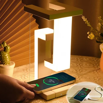 Creatieve Magnetische Levitatie LED Wireless Charging Desk Lamp Creatieve Cadeau-Light Touch Schakelaar Decoratief Licht