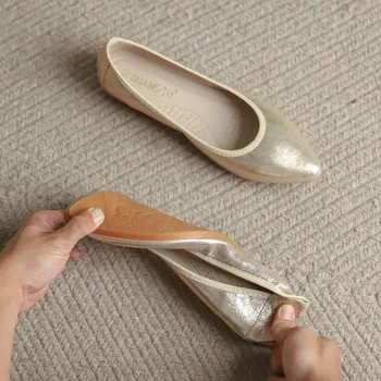 Dames ballerina ' s Ronde neus Lovertjes Doek Flatscreen Casual Loafers Mode-Slip op Lichte Instappers Plus Size 31-45 wandelschoenen