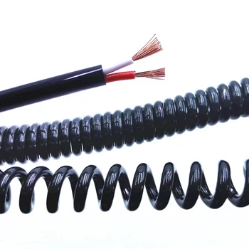 De lente spiraal kabel met 2 aders 3 4 5 6 8 9 10 12 14 kernen 0,2 mm, 0,3 mm, 0,5 mm 1.0 mm 2.0 mm kunnen strekken de draad krimpen kabel