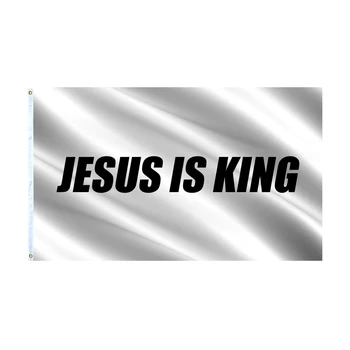 De Oorspronkelijke Jezus is Koning Vlag 3x5 Meter Wit Christelijke Vlaggen