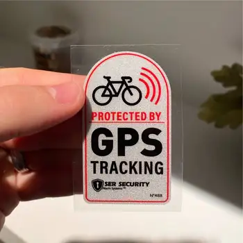 Deze Fiets is Beschermd Door GPS-TRACKING-Alarm Sticker Waarschuwing Reflecterende Vinyl Stickers Anti-Diefstal Sticker Voor op de Scooter,Motorcycl