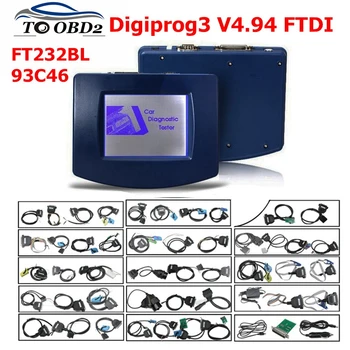 Digiprog3 FTDI Volledige set DIGIPROG 3 V4.94 Kilometerteller programmeur DigiprogIII Kilometerstand Gereedschap voor Vele Auto ' s Met een EU/US Plug