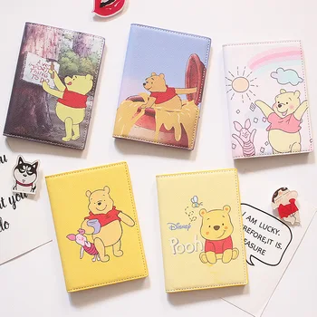 Disney Winnie Pooh Bear Paspoort Dekken Reizen PU Lederen ID bankkaart op Zak Jongen en Meisjes Paspoort Houder van de Credit Card Case