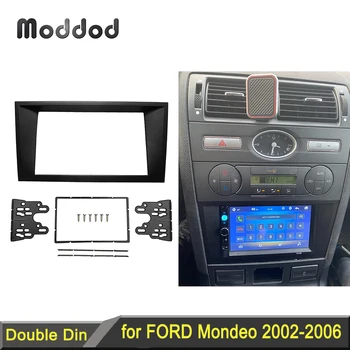 Double 2 Din Fascia Voor FORD Mondeo 2002-2006 CD Winkelpuien Stereo-Speler Paneel Dash Mount Installeren Trim Kit Herstel Frame Bezel