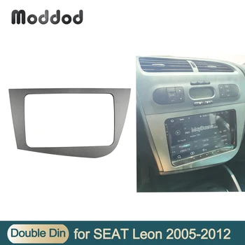 Dubbel Din Radio Boeiboorden voor Seat Leon Left Hand Drive CD-DVD-Frame Stereo Paneel Dash Montage met Trim Kit GPS Bezel