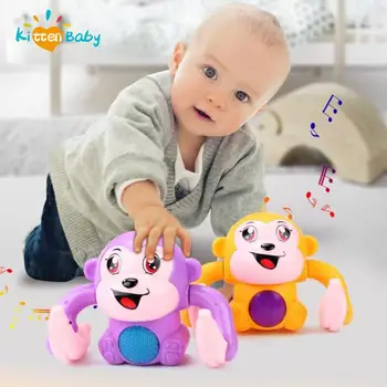 Elektrische Baby Speelgoed Tumbling Rolling Aap Lichte Muziek Puzzel Voice Control Cartoon Kinderen Speelgoed Begin Van Educatief Speelgoed Baby Cadeau