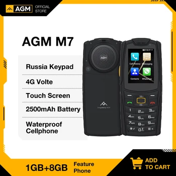 Engels Rusland Toetsenbord Robuuste Telefoon AGM M7 4G Volte Android Telefoon Waterdicht Touch Screen Mobiele Telefoon Mobiele telefoon 2500mAh