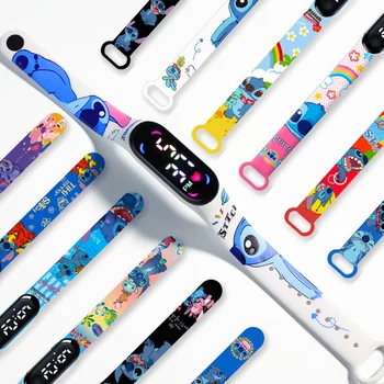 Fashion Disney Stitch Kinderen Horloges Meisjes Sport Armband Armband Waterdichte Kinderen LED Horloge Touch Digitale Klok