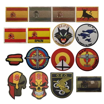 Geborduurd Spanje Armband Stof Patch Magic Sticker Tactische Patch voor Militaire Kleding Patches Haak en Ring Naaien van Kleding