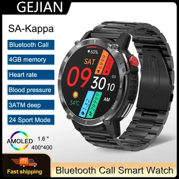 GEJIAN Sport Horloges voor Mannen IP68 Waterdichte C22 Smartwatch 4G-ROM-Ondersteuning Sluit u de Hoofdtelefoon Smart Watch 400mah 7days Levensduur van de Batterij