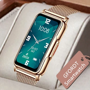 GFORDT Dames Smart Watch Vrouwen Luxe Diamant horloges hartslagmeter Fitness Tracker Smartwatch Voor Huawei Xiaomi Telefoon