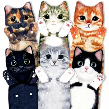 Grappige Kat Handdoeken Keuken Badkamer Handdoek Snel Een Droge, Zachte Absorberende Microfiber Cat Vorm Veeg Handen Handdoek Voor De Katten Liefhebbers