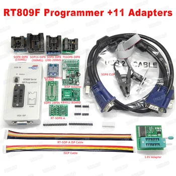 Gratis Verzending RT809F +11 Adapters Seriële ISP-VGA-LCD-Programmeur USB Repair Tools 24 25 93 Seriële IC RTD2120 Beter Dan EP1130B