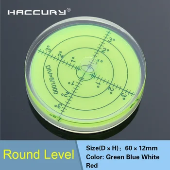 HACCURY Precisie Bubble waterpas Ronde Ronde Bullseye Niveau RV Camper leveler voor instrumenten 60*12mm