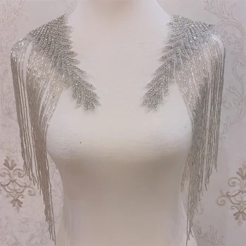 Handgemaakte Crystal Strass Kralen patches Ijzer op Bruids Sjerp Riem Trim voor bruiloft jurk Decoratie