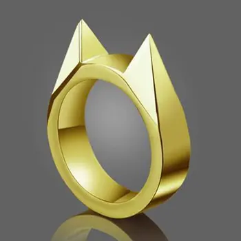 Hete Vrouwen/Man Kat Oor Mini Self-Defense Ringen Metalen Multifunctionele Knuckle Kat Oor Vorm Aanval Ringen Sieraden Accessoires