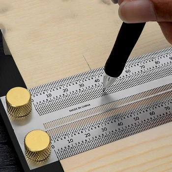 High-precision T Vierkante Liniaal Houtbewerking Aluminium Legering Kraspen het Meten van Timmer-Markering Meter Timmerman Tools