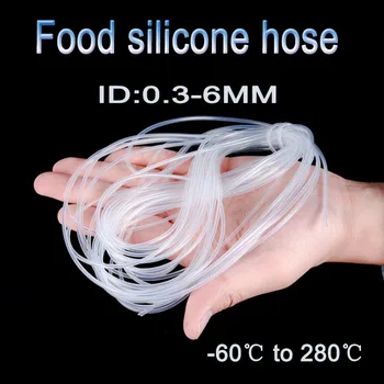 ID0.3-6mm Food Grade Transparant Rubber Slang Micro Flexibele, Zachte Siliconen Buis Buis,Flexibel Siliconen Buis
