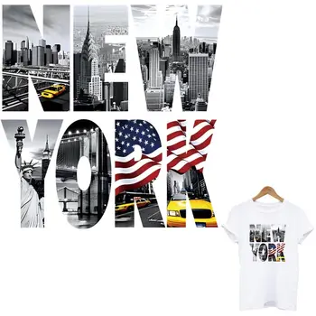 Ijzer Op Patches Voor Kleding New York City de Naam van Thermische Warmte-Overdracht Sticker DOE-EEN-Niveau Wasbaar T-Shirt, Hoodies Geappliqueerde