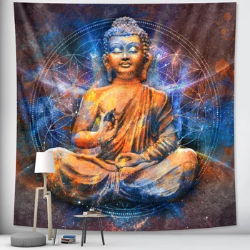 Indische Boeddha meditatie psychedelische scene home art decoratief tapijt Hippie, Bohemian decoratieve Mandala vel bank deken