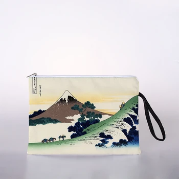 Japanse stijl ukiyoe print cosmetic bag lady make-up storage bag kleur reizen opslag tas