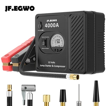 JFEGWO 4000A 3000 12V Professionele Auto-Jump Starter Power Bank Met Compressor Pomp Accu Booster Starter Apparaat Voor in de Auto