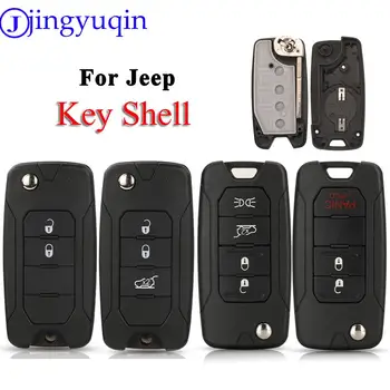 jingyuqin 3/4 Knoppen Afstandsbediening Auto Sleutel Cover Flip-Toets Voor Jeep Renegade Kompas Patriot Vrijheid 2016 Auto Accessoires SIP22 Mes