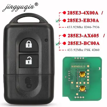 jingyuqin Keyless Externe sleutel 433MHz ID46/4D60 voor de Nissan X-trail Qashqai Pathfinder Micra NV200 285E3-4X00A /EB30A/ AX605/BC00A