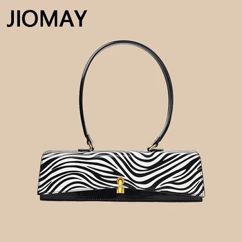 JIOMAY PU Lederen Designer Handtas voor Vrouwen Gratis Verzending 2023 Dames schoudertas van Hoge Kwaliteit Zebra Patroon Oksel Flap Bag