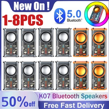 K07 Mecha Luidsprekers TWS Stereo Draadloze Bluetooth 5.0 Subwoofer Luidspreker RGB Geluid Licht Ritme 3 LED Licht Modi voor Home Party