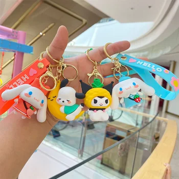 Kawaii Sanrio Sleutelhanger Cartoon Anime Kuromi Cinnamoroll Sleutelring Poppen Speelgoed Rugzak Hanger Sanrio Accessoires Kinderen Geschenken