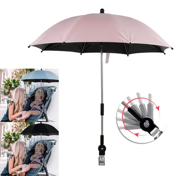 Kinderwagen Parasol Gemakkelijk Open Wind-bestendig UV-Bescherming van de Veiligheid van de Kinderwagen Parasol Draaibare Verstelbare Armatuur Compact-voudig