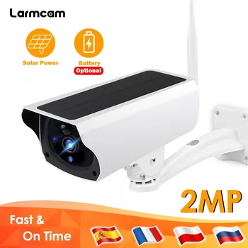 Larmtek Outdoor IP Camera WiFi Video Surveillance Waterdichte CCTV Home Security Cam zonnepaneel Oplaadbare Batterij PIR Detecteren