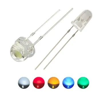 LED-5V 12v 5mm 3mm kralen SMD f5 f3 hoed/ronde lamp dip led-USB-auto licht wit rood groen blauw geel chip 10pcs gratis verzending