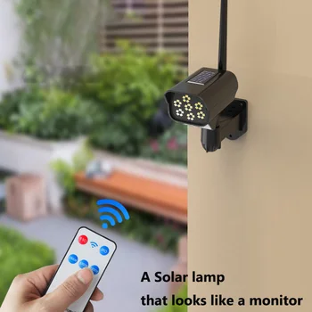 LED Solar Licht de Sensor van de Motie Beveiliging Dummy Camera Wireless Outdoor wandlamp Overstroming Licht Waterdichte (IP65 Led Solar Lamp