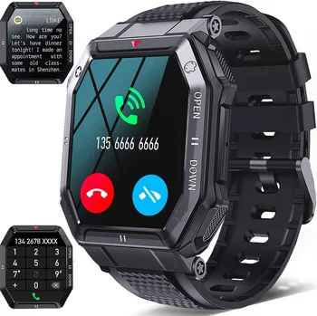 LEMFO slimme horloges voor mannen Beantwoorden en Bellen K55 Smartwatch 350mAh 7days levensduur van de batterij fitness sportieve horloges voor Android, iOS
