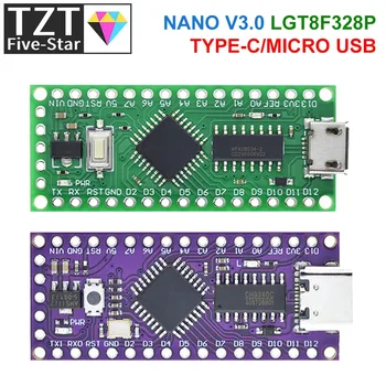 LGT8F328P-LQFP32 MiniEVB TYPE-C MICRO-USB-Compatibel Met de ATMEGA328 Nano V3.0 LGT8F328P CH9340C / HT42B534-1 SOP16 Voor Arduino