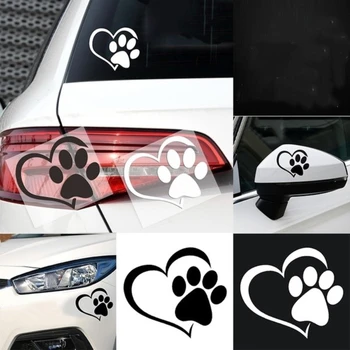 Liefde voet auto stickers hart-vormige footprints leuke creatieve auto stickers hoes krassen van het lichaam deur stickers