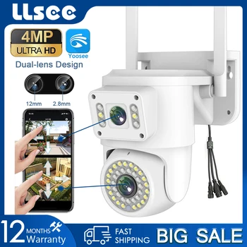 LLSEE, outdoor camera YOOSEE, 4K, 8MP, PTZ -, CCTV-camera-WIFI, IP-camera, een twee-weg gesprek, de kleur van de visie van de nacht waterdicht