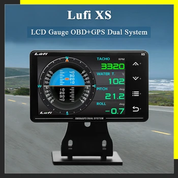 lufi xs revolutie obd2 OBD+GPS Auto Multi-functie de Temperatuur van het Water Turbo Olie Temperatuur G-waarde Gyroscoop LCD meter