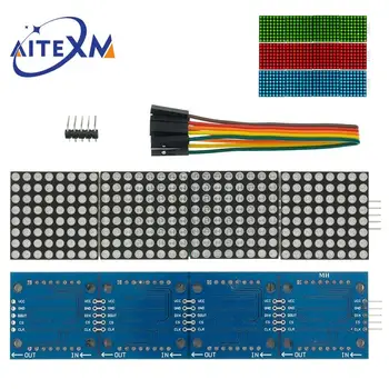 MAX7219 Dot Matrix Microcontroller Module 4 In Een Display met 5P Lijn 4 in 1 Rood/Groen/Blauw