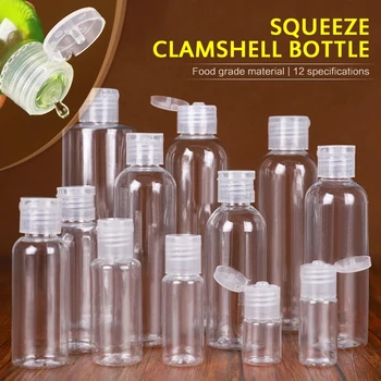 Meerdere Maten Hervulbare Fles PET-Flip Deksel Lotion Flessen Travel Size Shampoo Container Transparant Lege Fles Nieuw