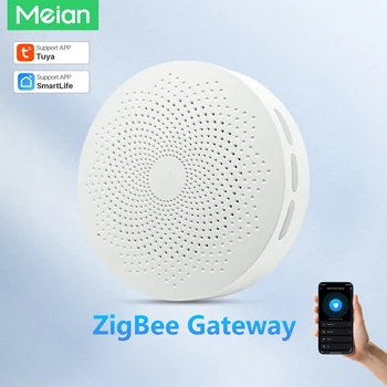 Meian Tuya Zigbee Gateway Multi-Mode Zigbee 3.0 Hub Wifi Bluetooth Gateway Koppeling met Water Lekkage Sensor Deur Sensor Smart Home